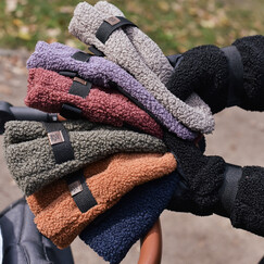 dámské fialové teddy rukavice 
