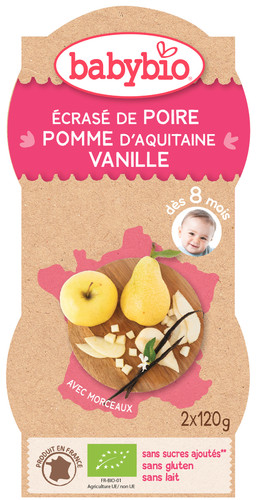 hruška jablko vanilka od 8. měsíce, 2x120g