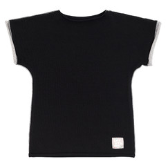 černé bavlněné tričko s krátkým rukávem
