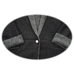 černé džínovinové sako s minikožíškem