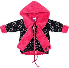 černo-růžová softshellová bunda s kapucí a šálkou