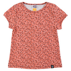 lososově růžové vzorované tričko 