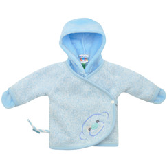 modrý hebký kojenecký kabátek
