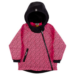 neonově růžová softshellová bunda se šikmým zipem