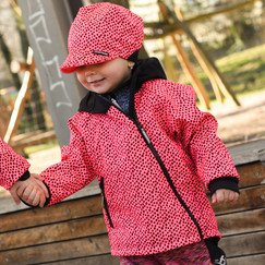 neonově růžová softshellová bunda se šikmým zipem