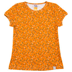 oranžové bavlněné tričko s potiskem