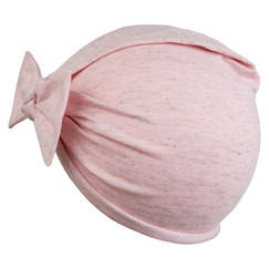 růžová bavlněná čepička s mašlí