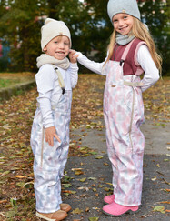 růžové softshellové kalhoty s laclem