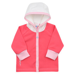 růžový bavlněný kabátek s kapucí