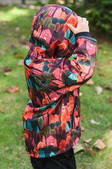 softshellová bunda se šikmým zipem "podzimní město"