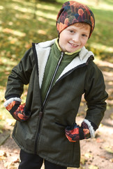 softshellové rukavice s hebkým chloupkem "podzimní les"