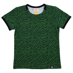 tmavě zelené bavlněné tričko s potiskem 