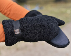 dámské černé teddy rukavice 