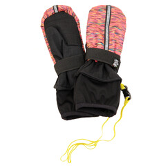 růžové melírované zimní softshellové rukavice 