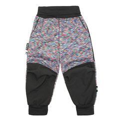 barevné melírované rostoucí softshellové kalhoty