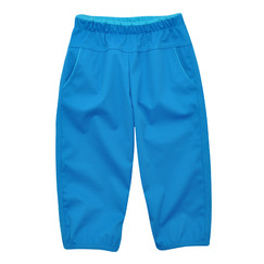 modré tenké softshellové kalhoty