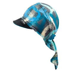 vzorovaný pirátský šátek s potiskem do modra