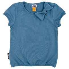 modré bavlněné tričko s mašlí 