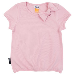 světle růžové bavlněné tričko s mašlí 