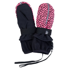 neonově růžové zimní softshellové rukavice se vzorem