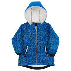 tyrkysová vzorovaná bunda ze zimního softshellu