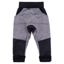 černo-šedé rostoucí softshellové kalhoty