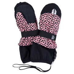 růžové zimní softshellové rukavice se vzorem
