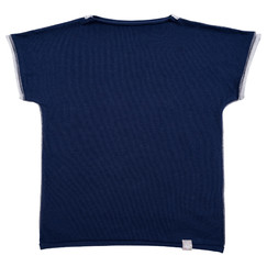tmavě modré bavlněné triko s krátkým rukávem