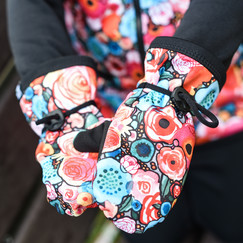 barevné květované softshellové rukavičky
