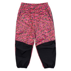 růžové melírované softshellové kalhoty