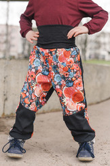 rostoucí softshellové kalhoty s barevnými květy