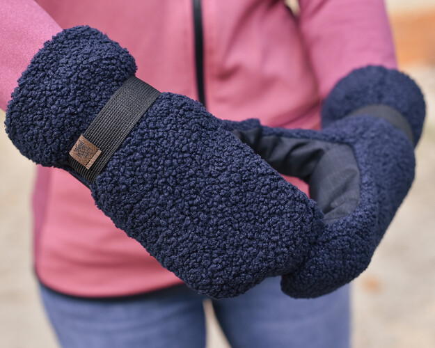 dámské tmavě modré teddy rukavice 