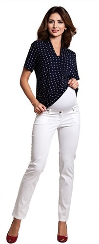 těhotenské kalhoty Slim white trousers