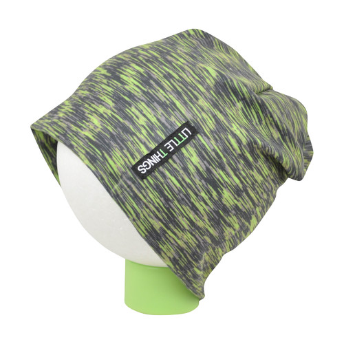 šedo-zelená žíhaná čepice
