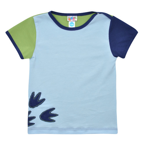 modré bavlněné tričko s krátkým rukávem