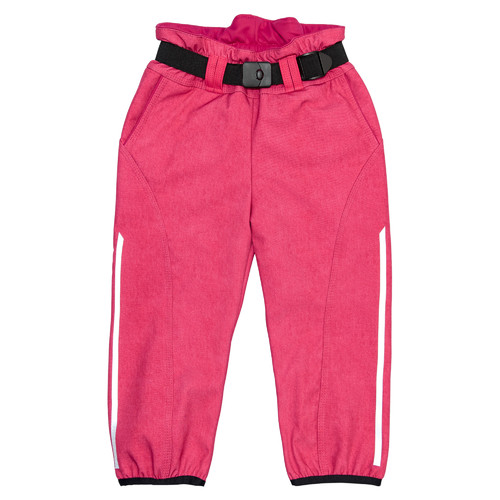 růžové softshellové kalhoty s páskem