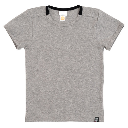 šedé bavlněné tričko s krátkým rukávem