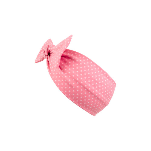 růžová čelenka s puntíkem a mašlí 