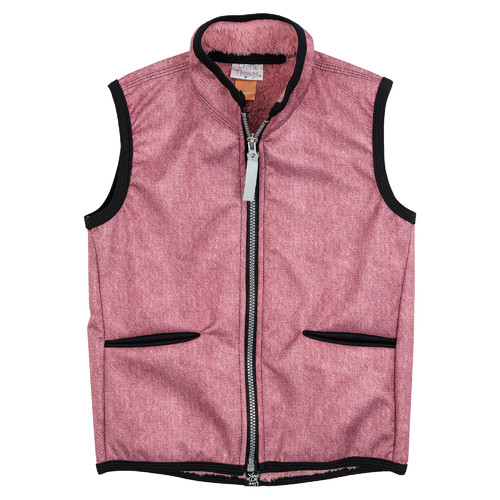 růžová softshellová vesta s chlupem