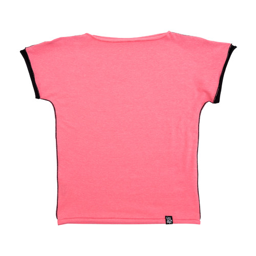 neonově růžové bavlněné tričko s krátkým rukávem