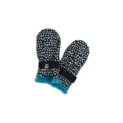 černo-modré palčáky ze zimního softshellu