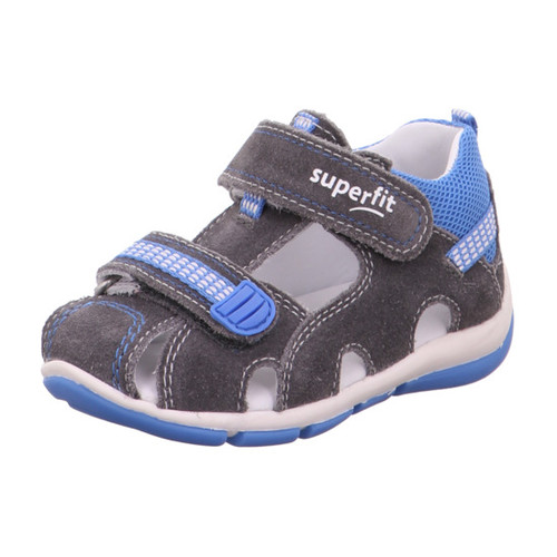 šedo-modré kožené sandálky Superfit