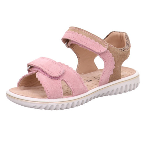 růžovo-béžové kožené sandálky Superfit