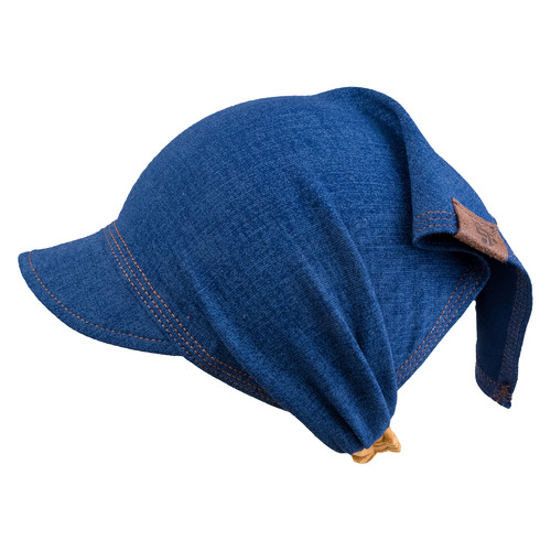 džínově modrý bavlněný šátek s kšiltem