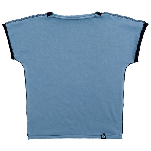 modré bavlněné triko s krátkým rukávem
