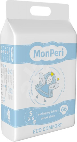 jednorázové dětské plenky MonPeri S ECO Comfort (3-6kg) 66ks